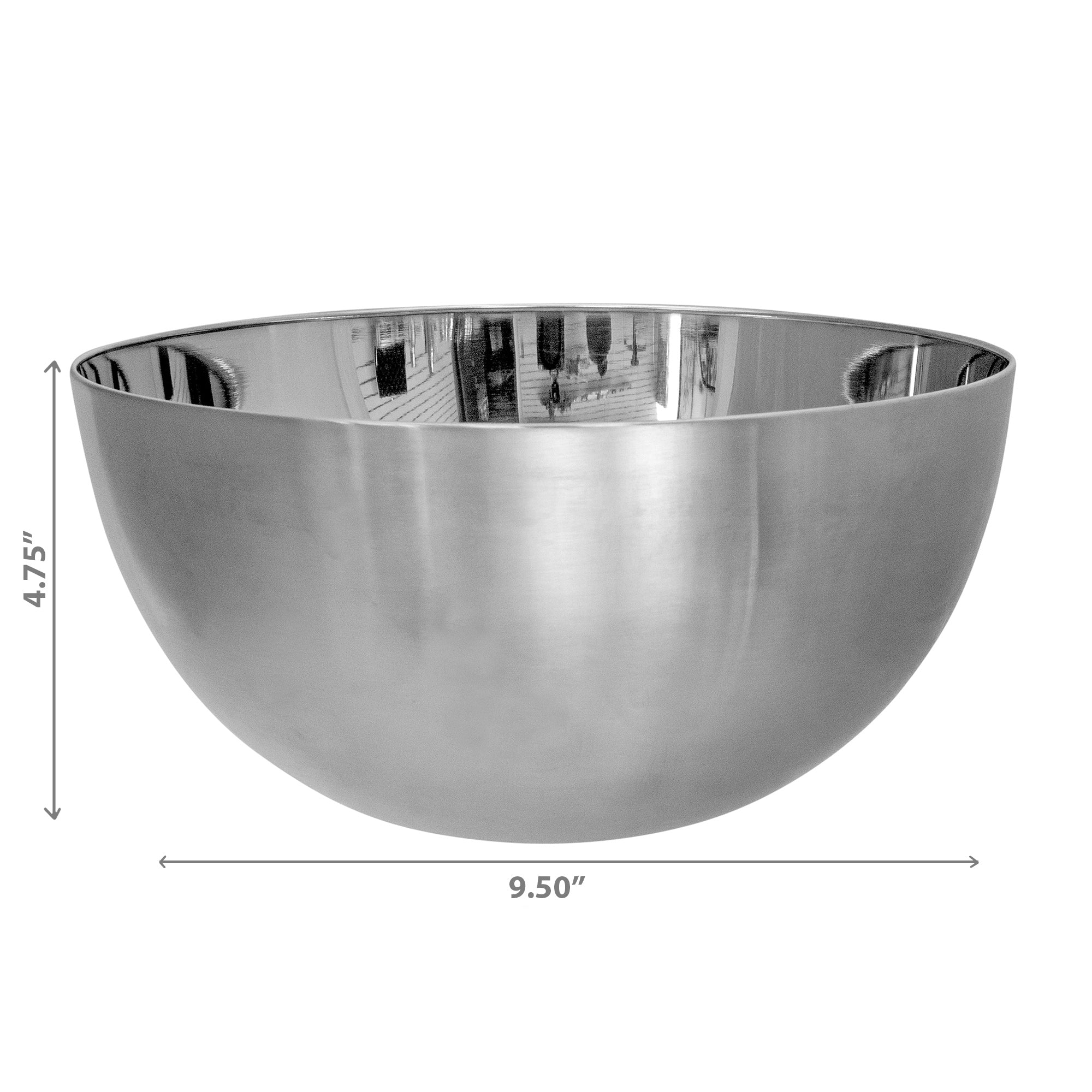 Stainless Steel Salad Bowl 9.50" - Set of 2 Kitchen Serving Bowls