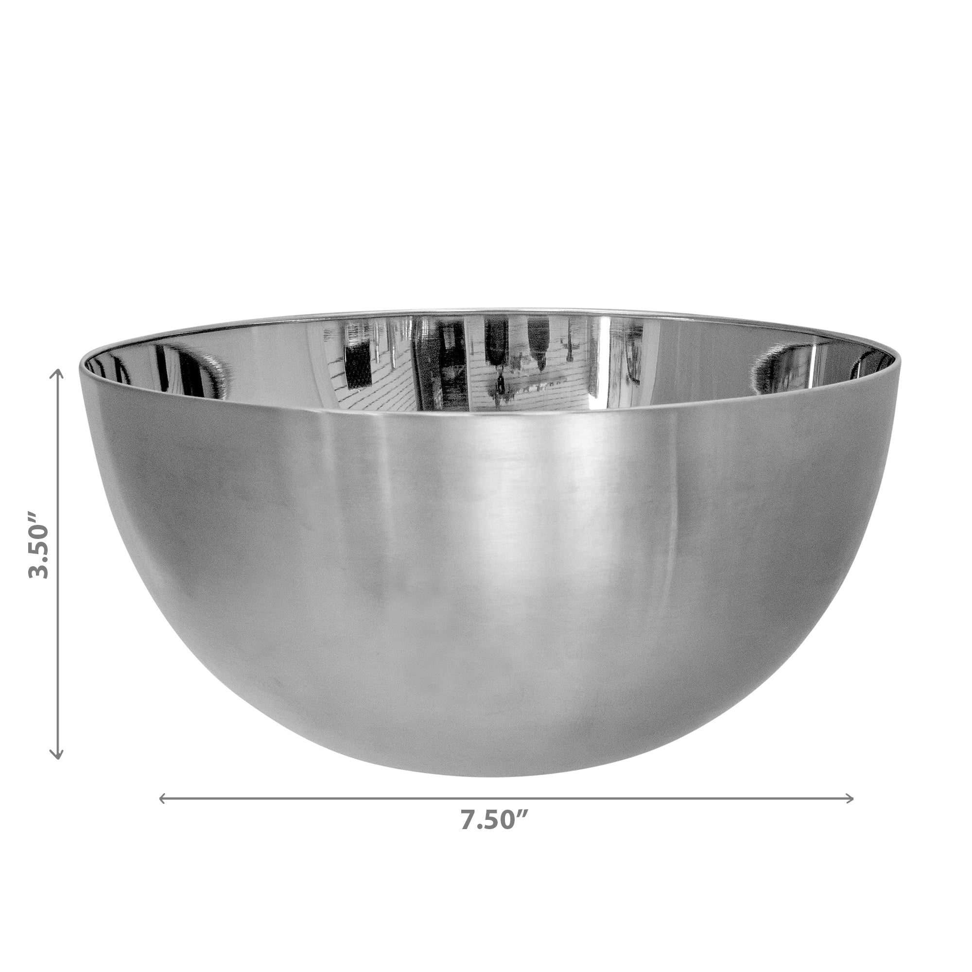 Stainless Steel Salad Bowl 7.50" - Set of 2 Kitchen Serving Bowls