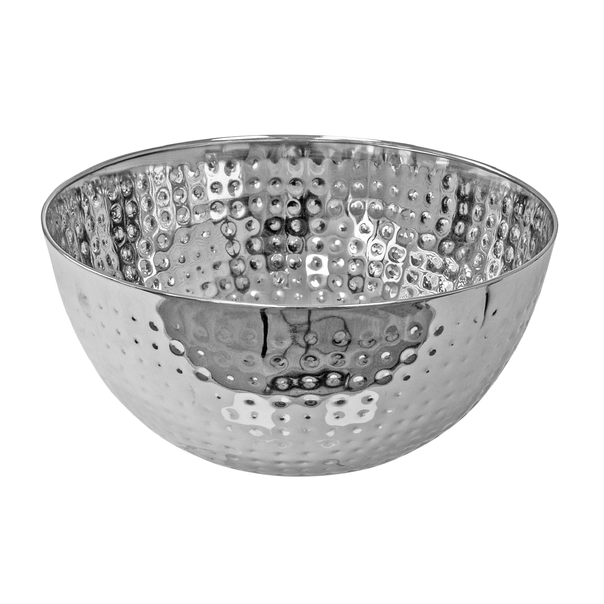 Stainless Steel Hammered Salad Bowl 7.50" - Set of 2 Decorative Kitchen Serving Bowls