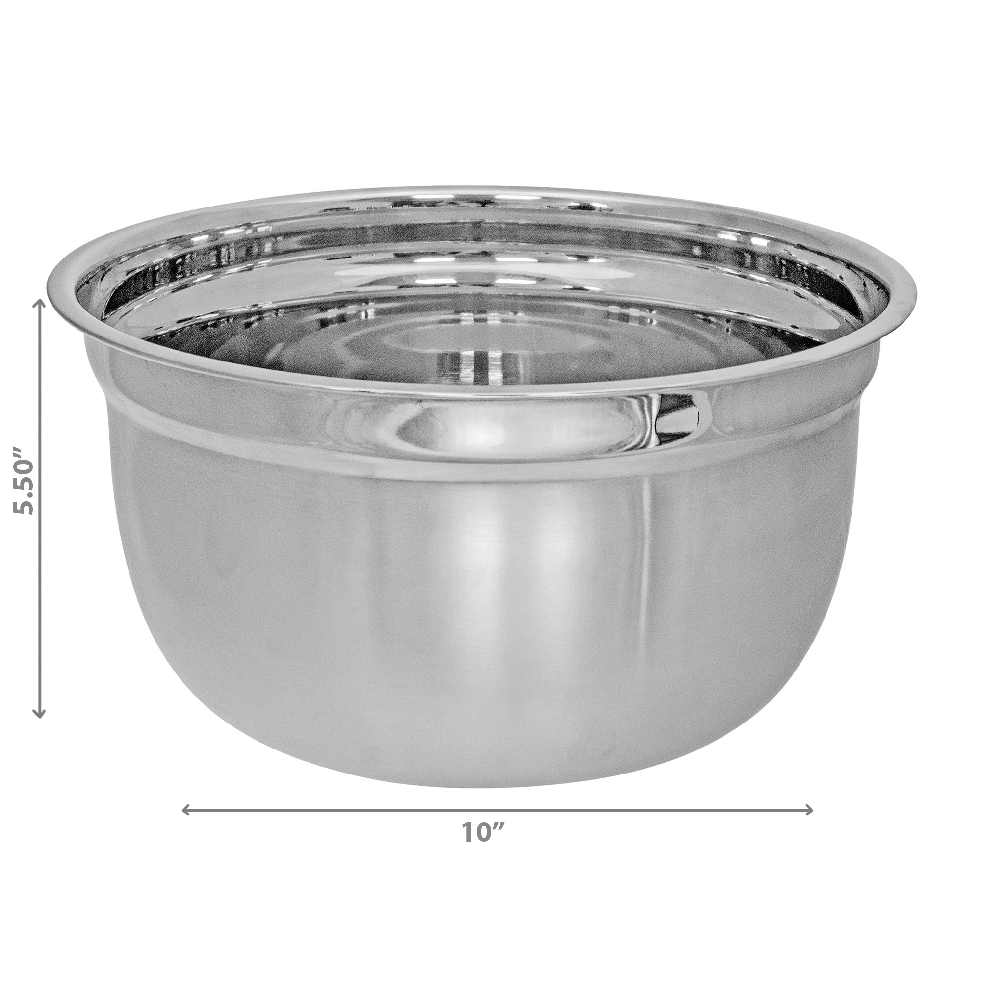 Stainless Steel German Mixing Bowl 10" Stainless Steel Kitchen Mixing Bowl for Baking and Meal Preparation