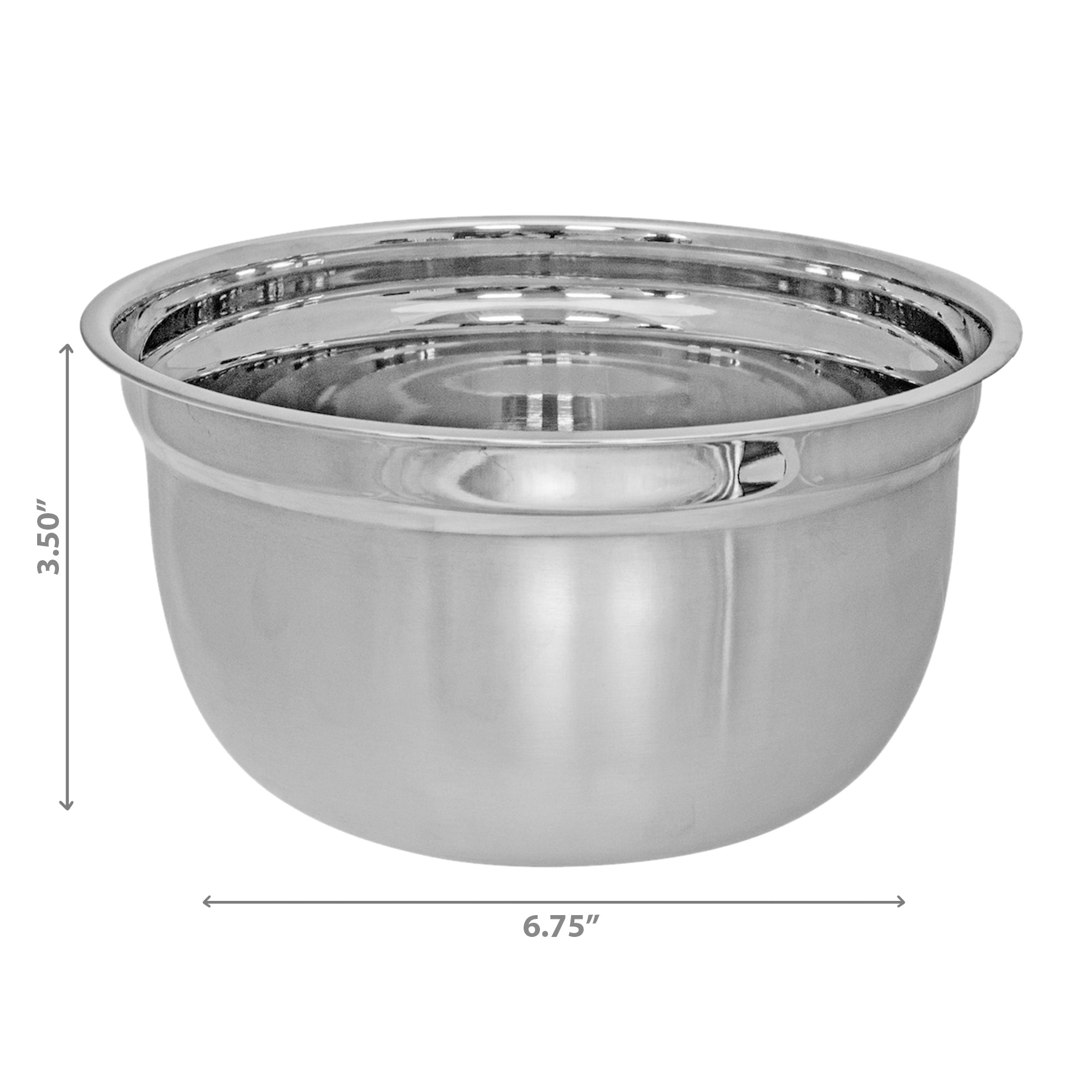 Stainless Steel German Mixing Bowl 6.75" - Set of 2 Small Stainless Steel Kitchen Mixing Bowls