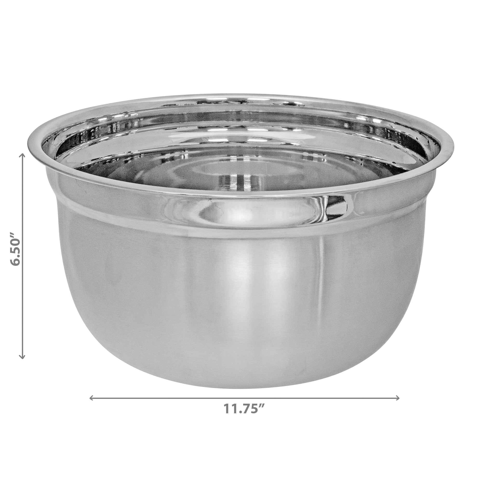 Stainless Steel German Mixing Bowl 11.75" Large Kitchen Mixing Bowl for Baking Cooking and Food Preparation