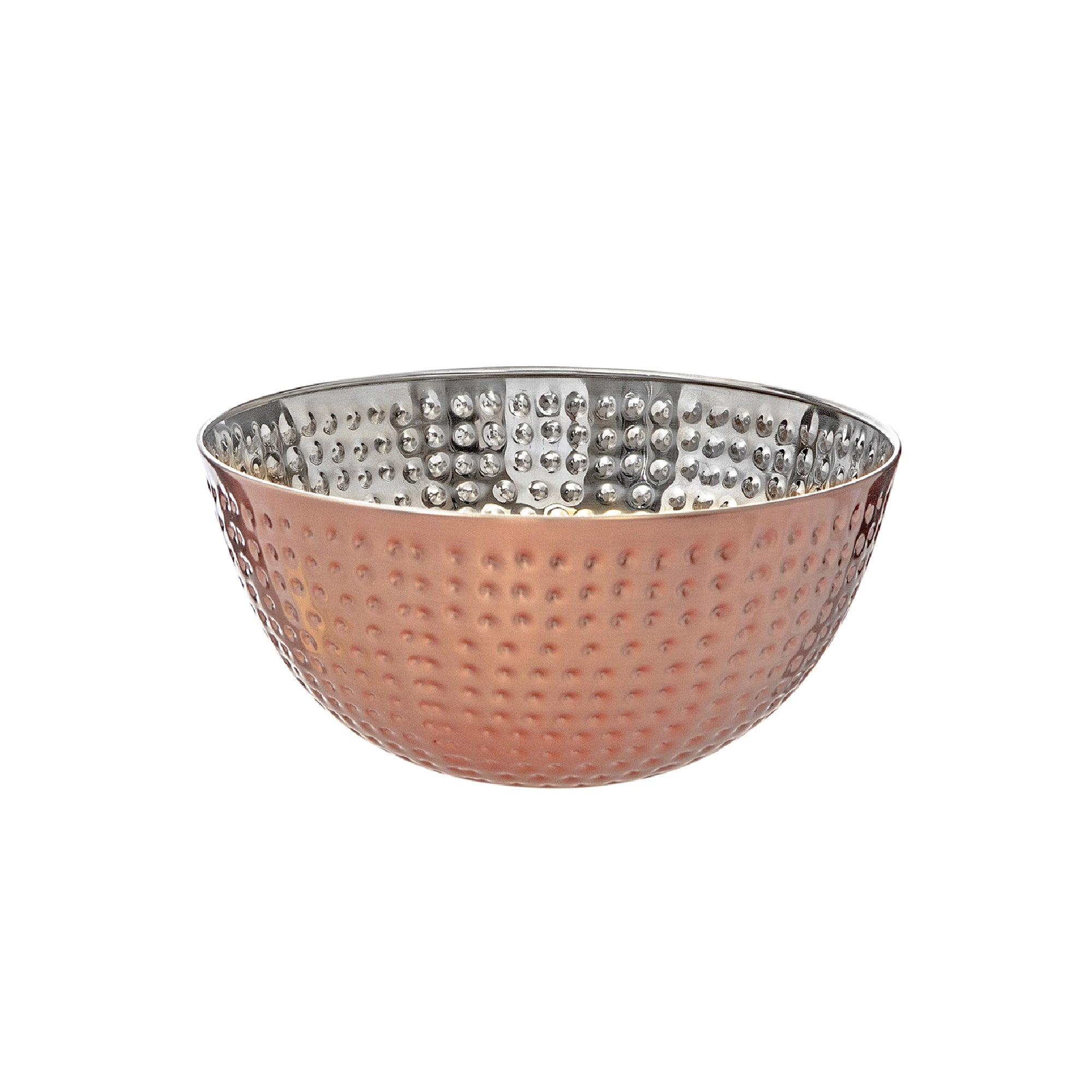 Metallic Rose Hammered Salad Bowl 7.5 Inch, Serving Bowl, Decorative Kitchenware