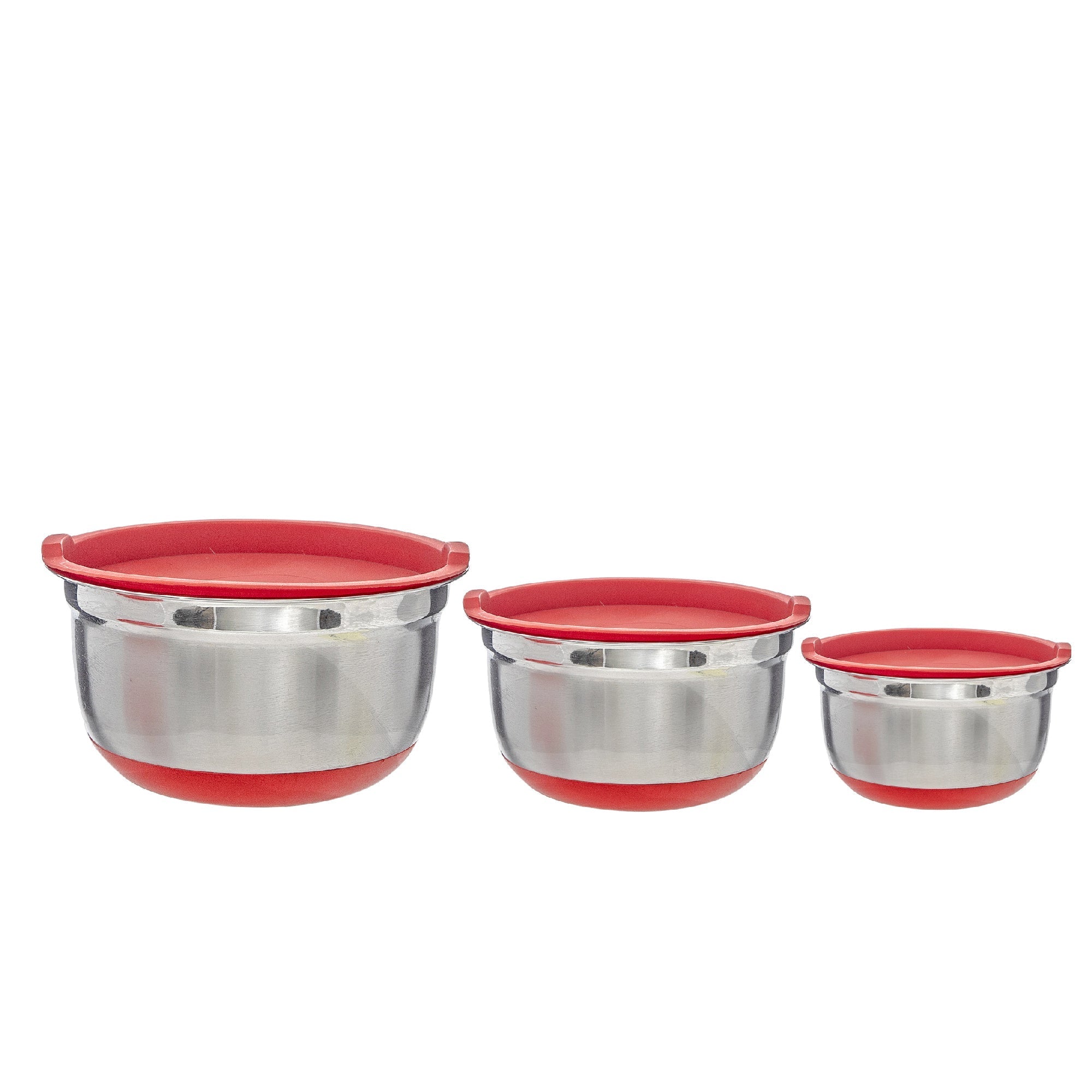 German Bowl With Red Lids And Anti Skid Base, Kitchen Storage, Durable Prep Bowl