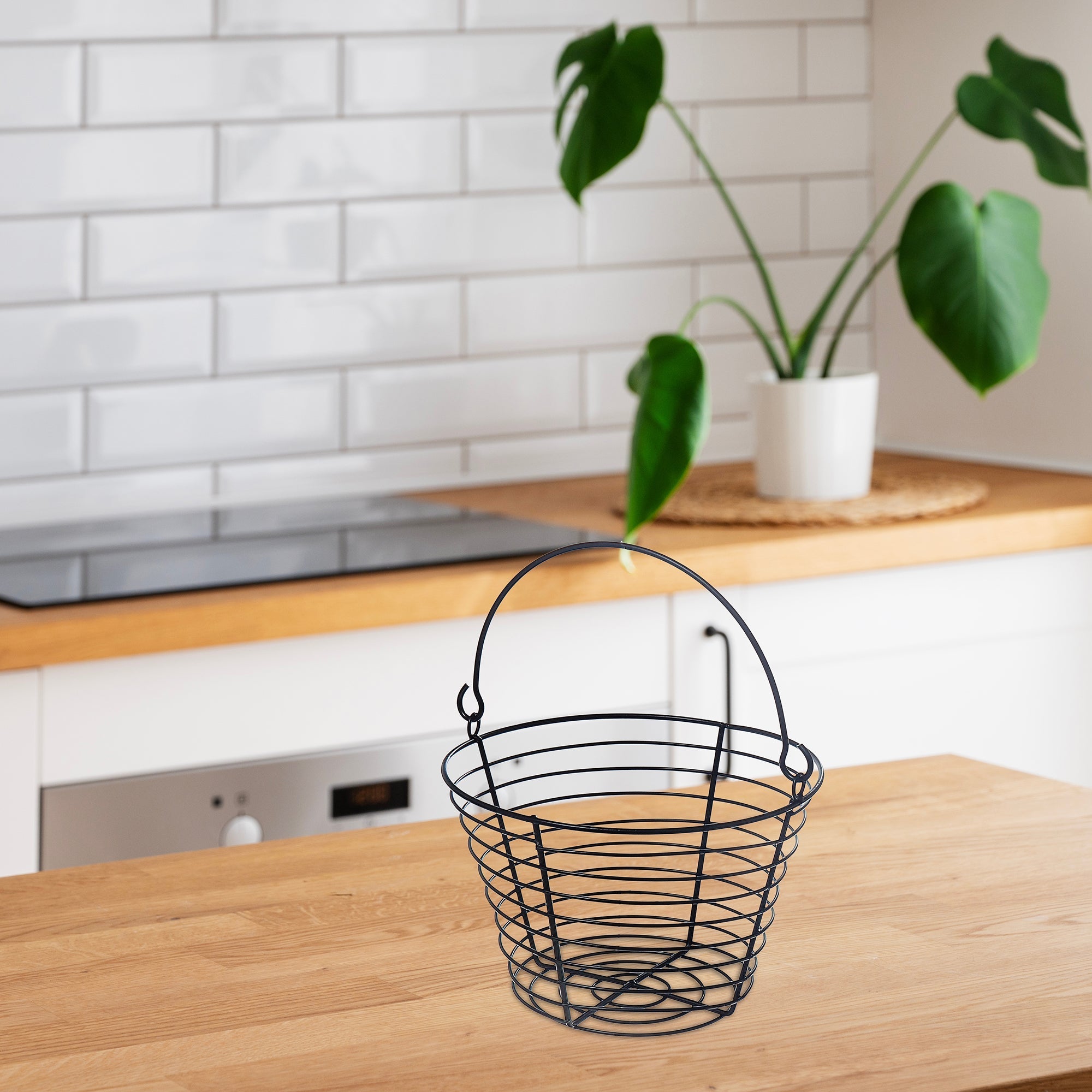Matte Black Metal John Egg Basket – Decorative Storage Basket, Kitchen Decor