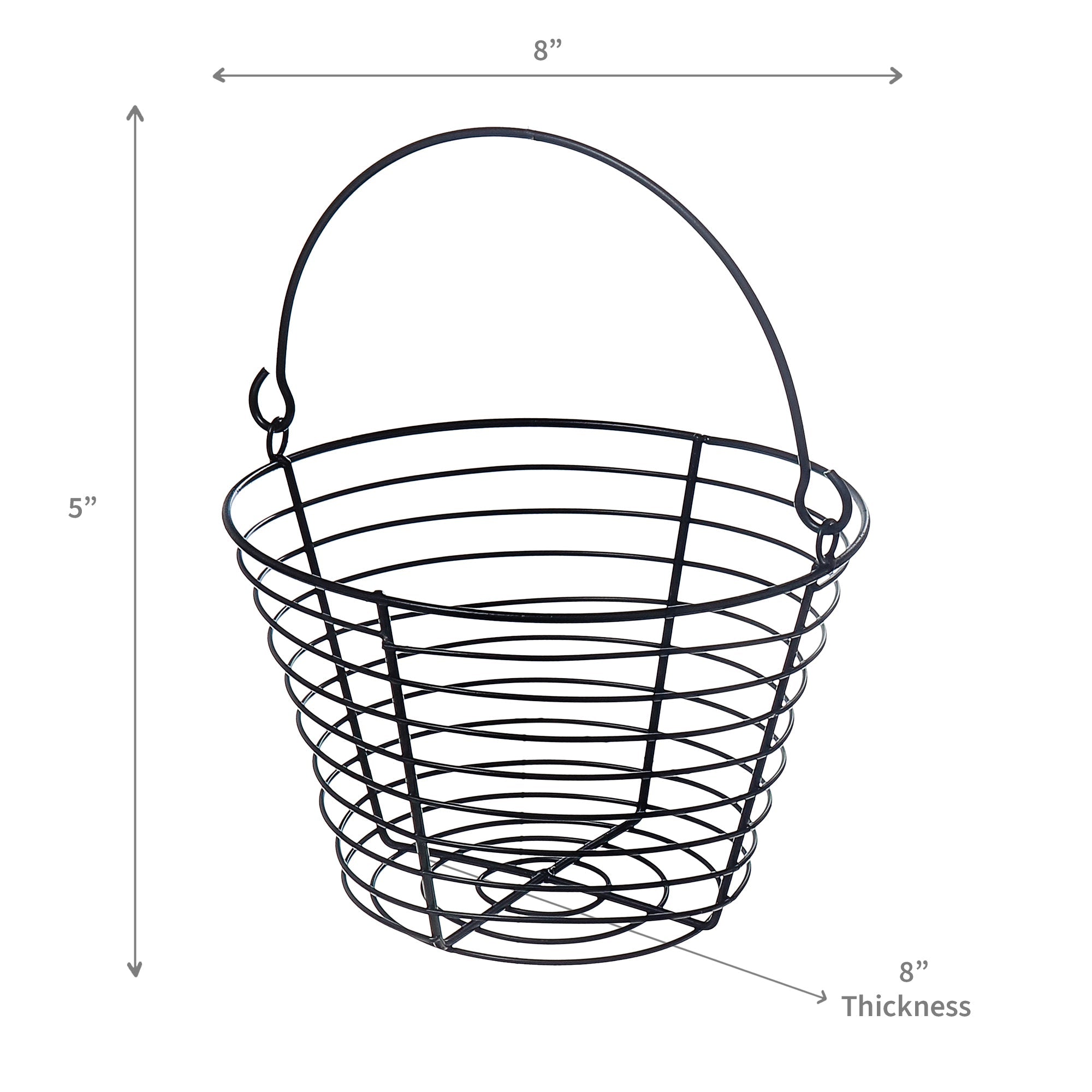 Matte Black Metal John Egg Basket – Decorative Storage Basket, Kitchen Decor