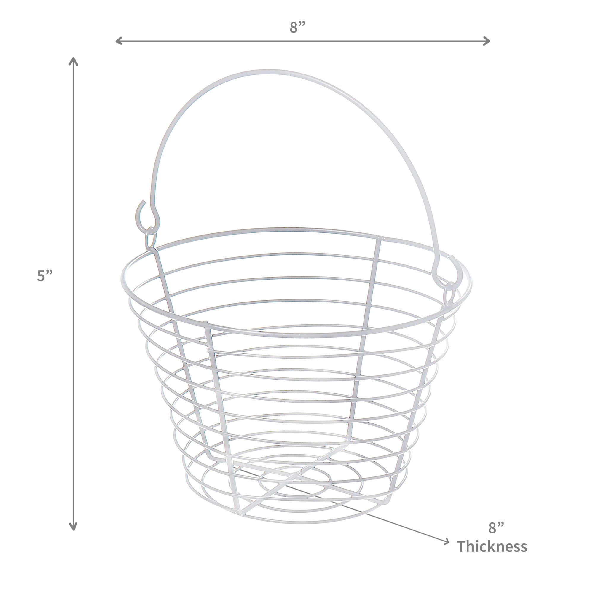 White Metal John Egg Basket – Decorative Storage Basket, Kitchen Decor