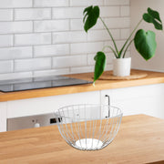White Powder Coated Metal Basket – Storage Basket, Home Organization