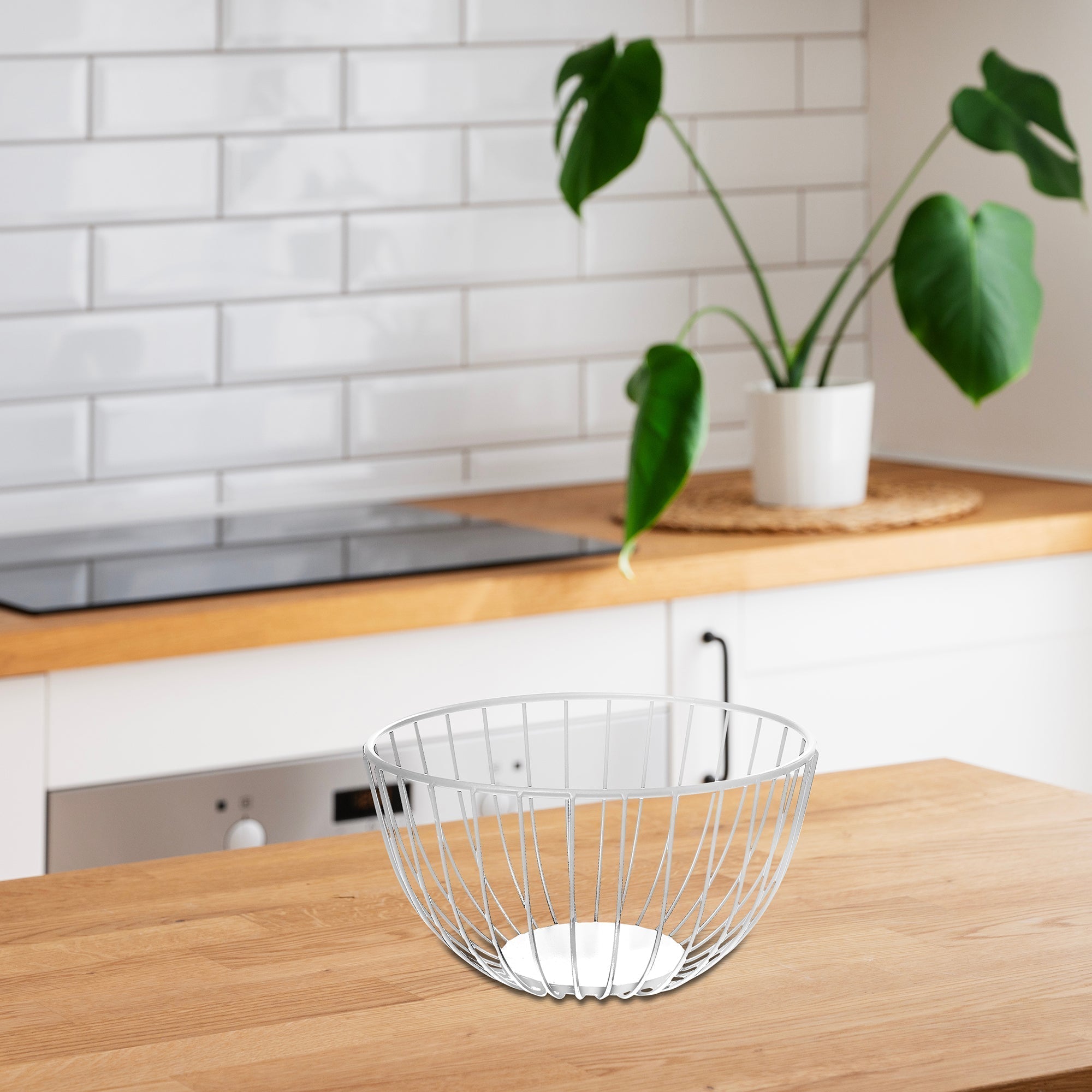 White Powder Coated Metal Basket – Storage Basket, Home Organization