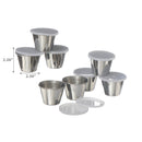 Stainless Steel Set Of 8 Sauce Cup With Lid 2.36"