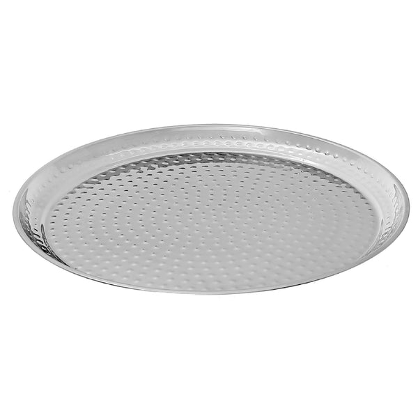 Stainless Steel Round Tray With Hammering 16"DIA