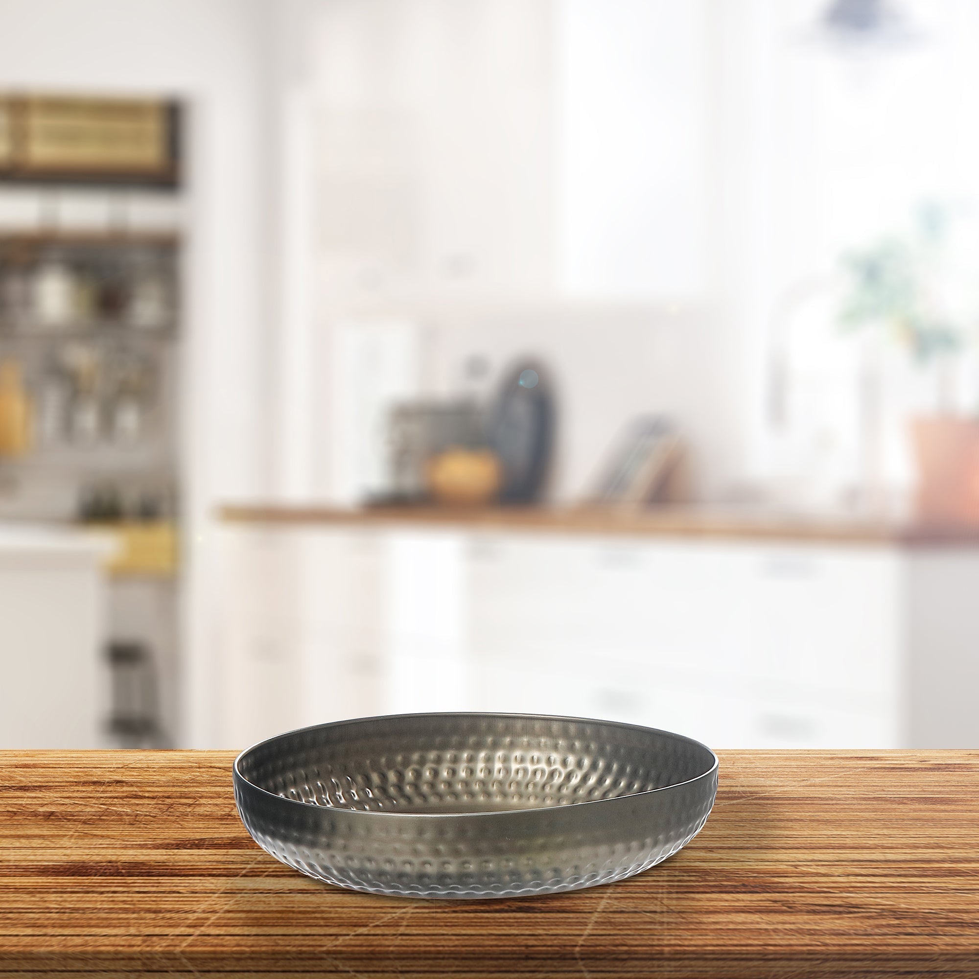 Gold Hammered Metal Belly Bowl – Decorative Serving Dish, Centerpiece Bowl