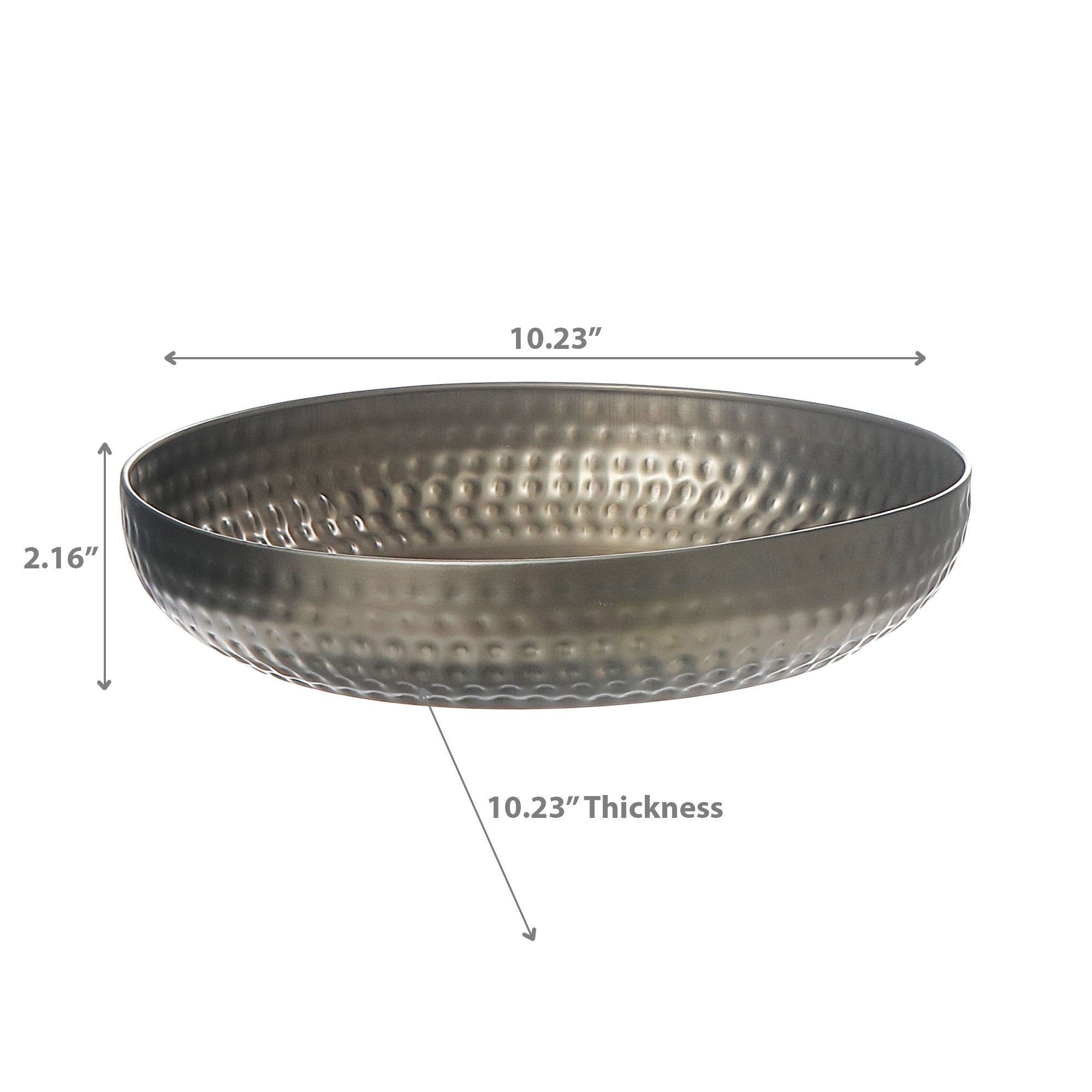 Gold Hammered Metal Belly Bowl – Decorative Serving Dish, Centerpiece Bowl