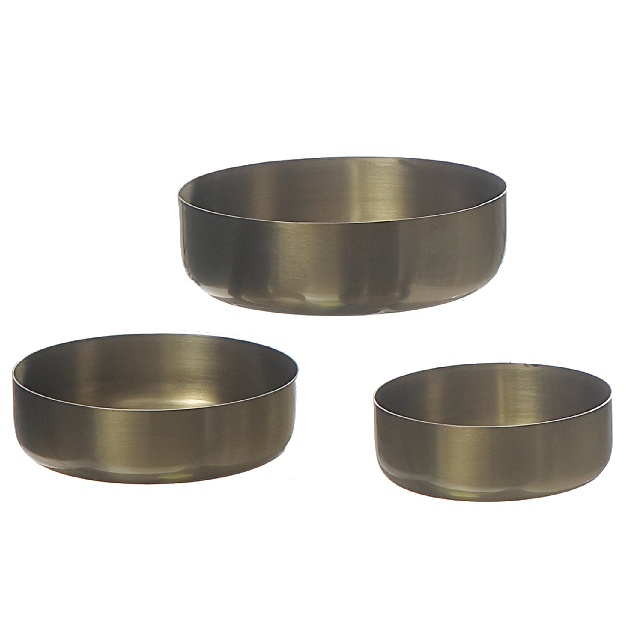 Set of 3 Gold Metal Tapas Bowls – Appetizer Serving Dish, Kitchen Tableware