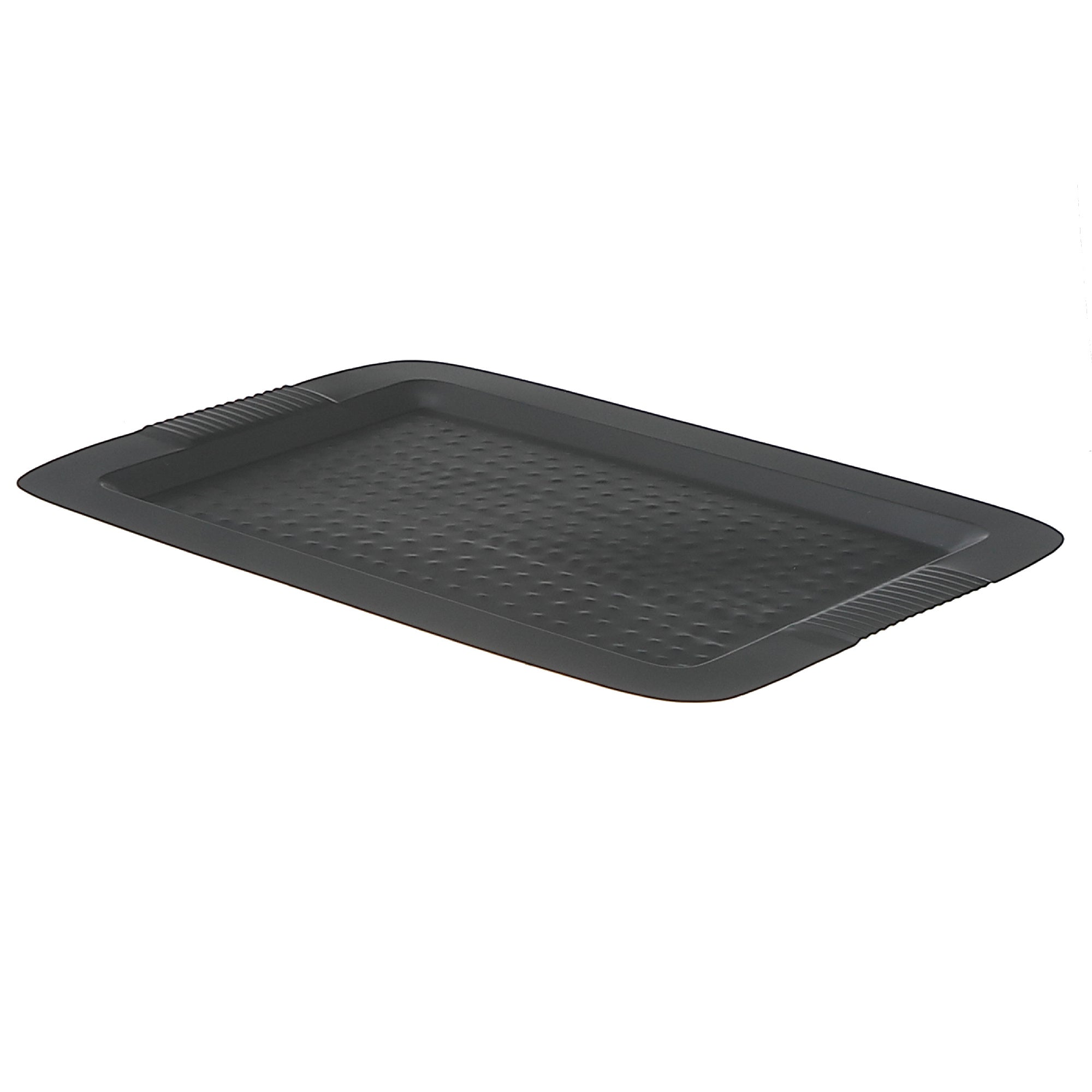 Rectangular Hammered Tray 17" x 12" Matte Black – Serving Tray, Modern Table Decor