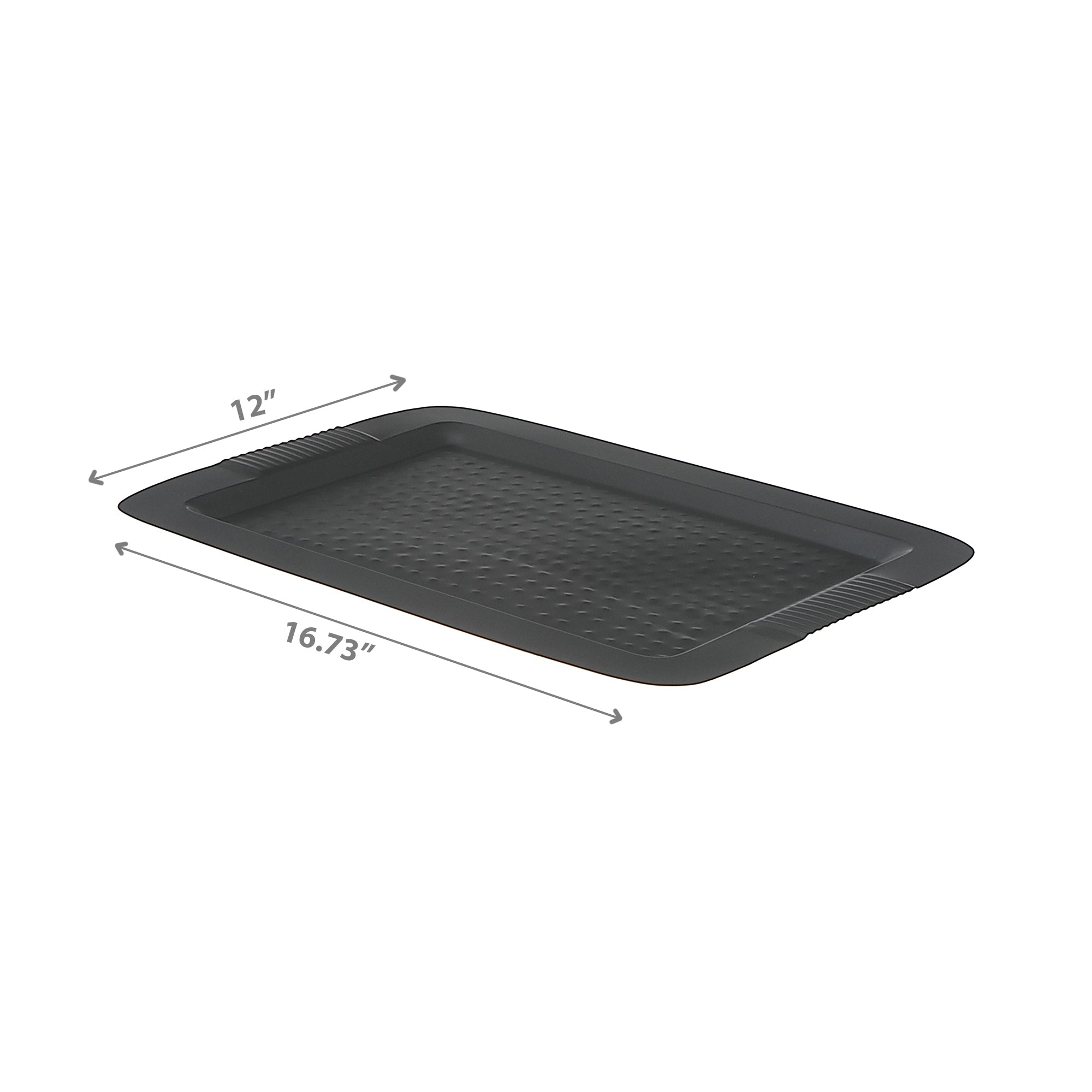 Rectangular Hammered Tray 17" x 12" Matte Black – Serving Tray, Modern Table Decor