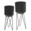 Set2 Planters With Tripod Stand-Black