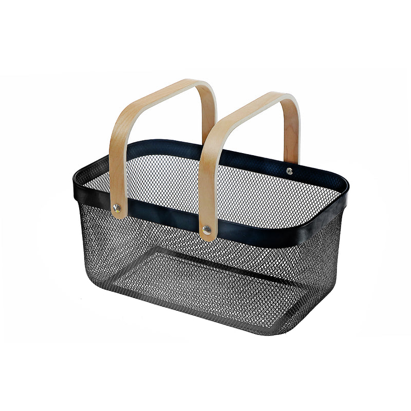 Rectangle Iron Mesh Storage Basket W/Handles