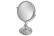 Chrome Plated 2-Sided Swing Mirror on Pedestal 5X Magnify – Vanity Mirror, Makeup Mirror