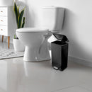 30L Black Metal Rectangle Pedal Bin