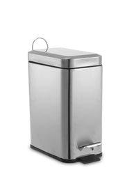 3L Rectangle Stainless Steel Side Pedal Bin, 3L Stainless Steel Step Bin, Small Rectangular Trash Can, Space Saving Waste Bin