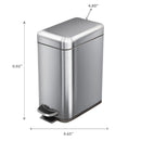 3L Rectangle Stainless Steel Side Pedal Bin