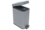5L Metal Rectangular Side Pedal Bin, Bathroom Trash Can, Kitchen Waste Bin, Soft Close Lid