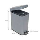 5L Metal Rect. Side Pedal Bin