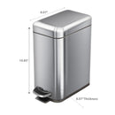 5L Rectangle Stainless Steel Side Pedal Bin