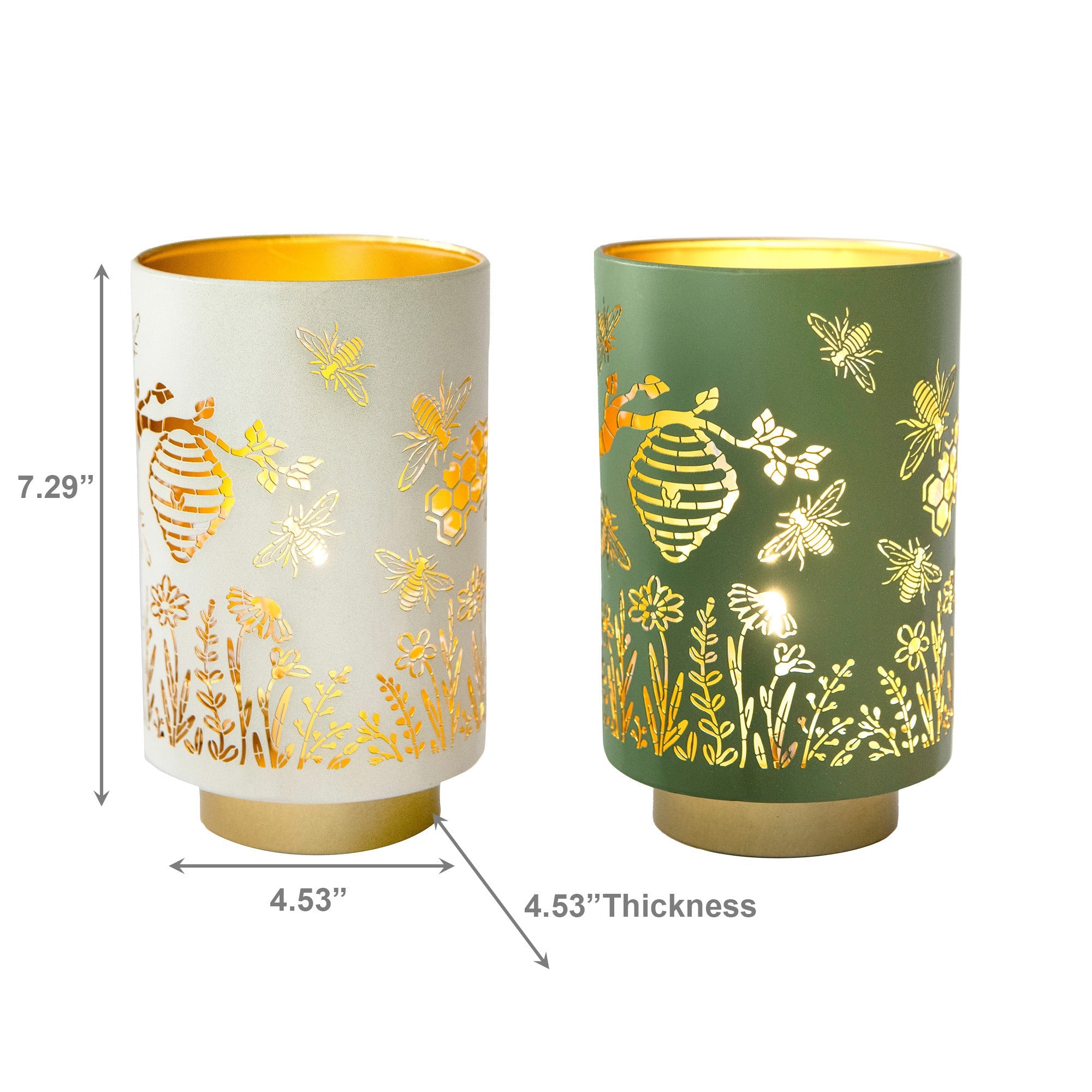 Assorted LED USB Metal Cutout Lamps “Bees in Garden” - Set of 2