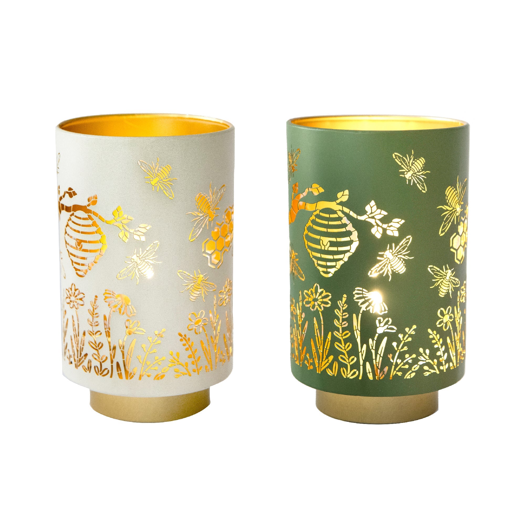 Assorted LED USB Metal Cutout Lamps “Bees in Garden” - Set of 2