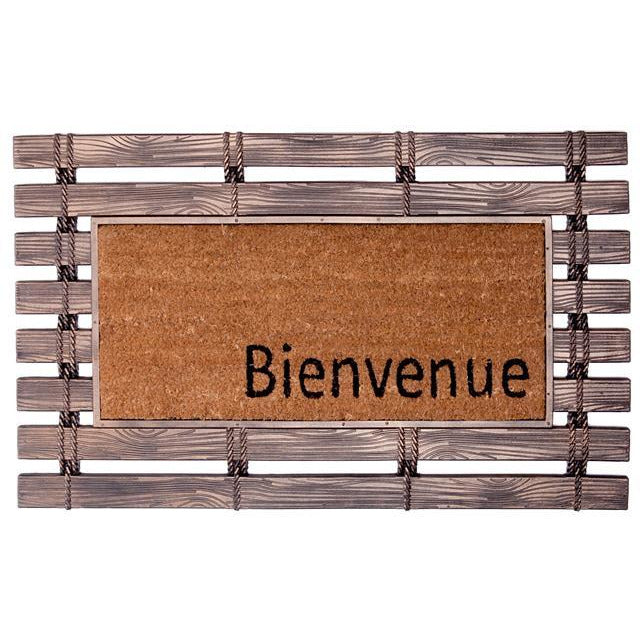 Bienvenue Rubber Fence Doormat with Coir Mat, Outdoor Mat