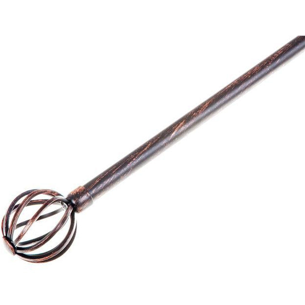 Globe Black Copper Metal Curtain Rod Set – 16/19mm, Adjustable 48-84"