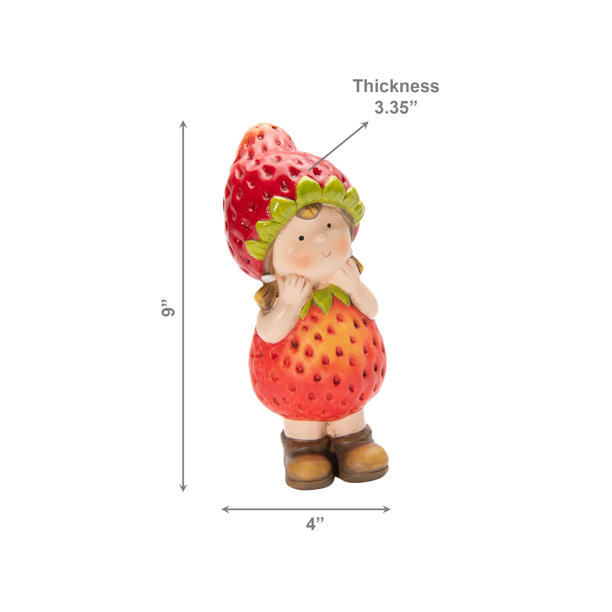 9-Inch Terracotta Strawberry Girl Decorative Figurine