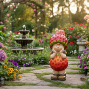 9-Inch Terracotta Strawberry Girl Decorative Figurine