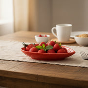 Porcelain Plate Decorated with Strawberry Design - Set of 2