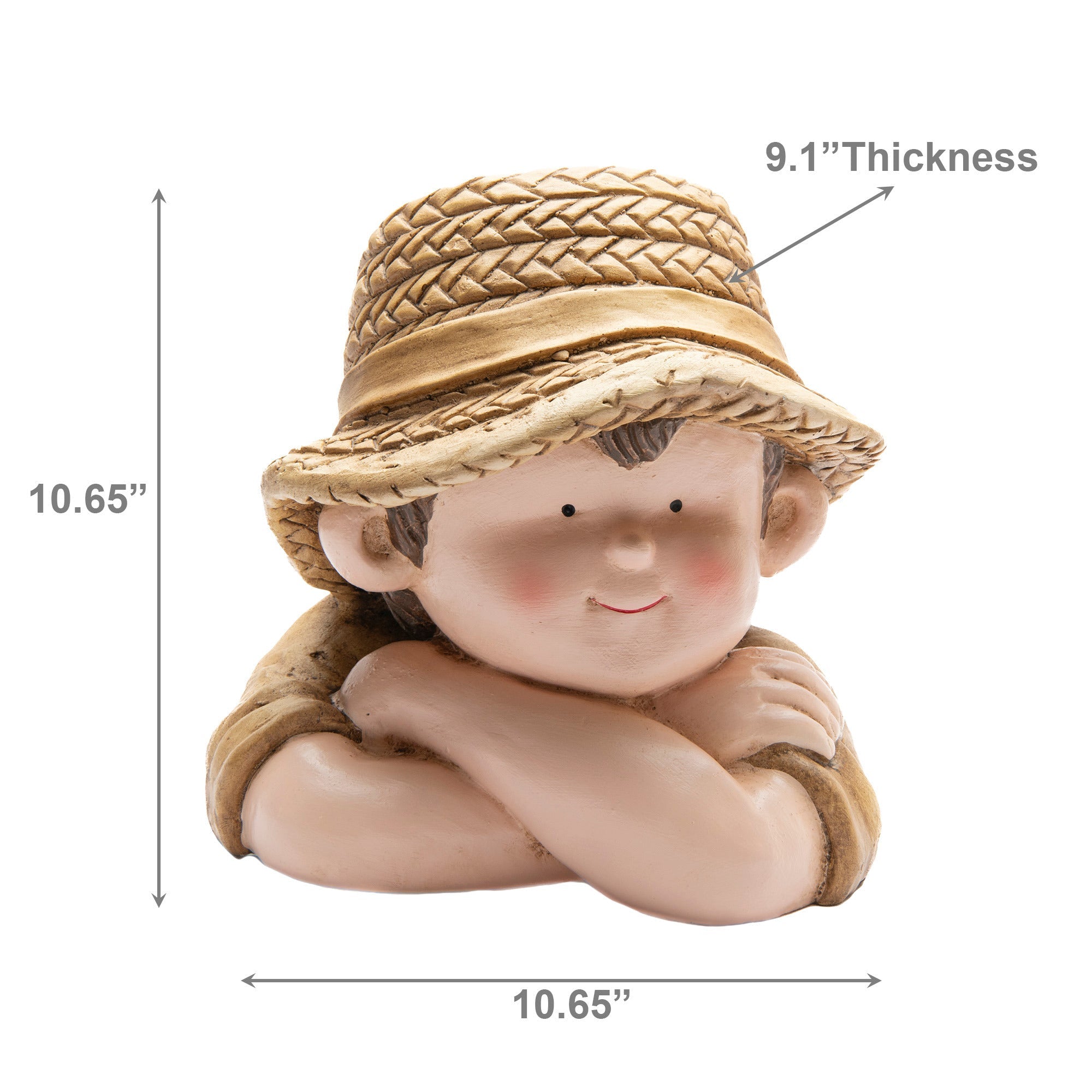Magnesia Garden Boy with Hat Planter Figurine