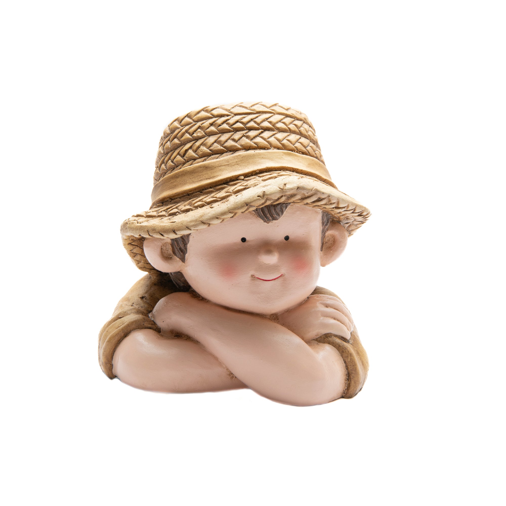 Magnesia Garden Boy with Hat Planter Figurine