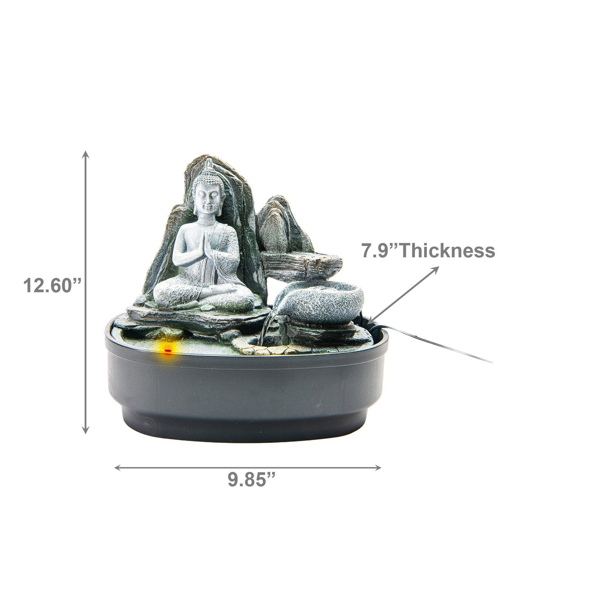 Polyresin Water Fountain Decor with Buddha Figure