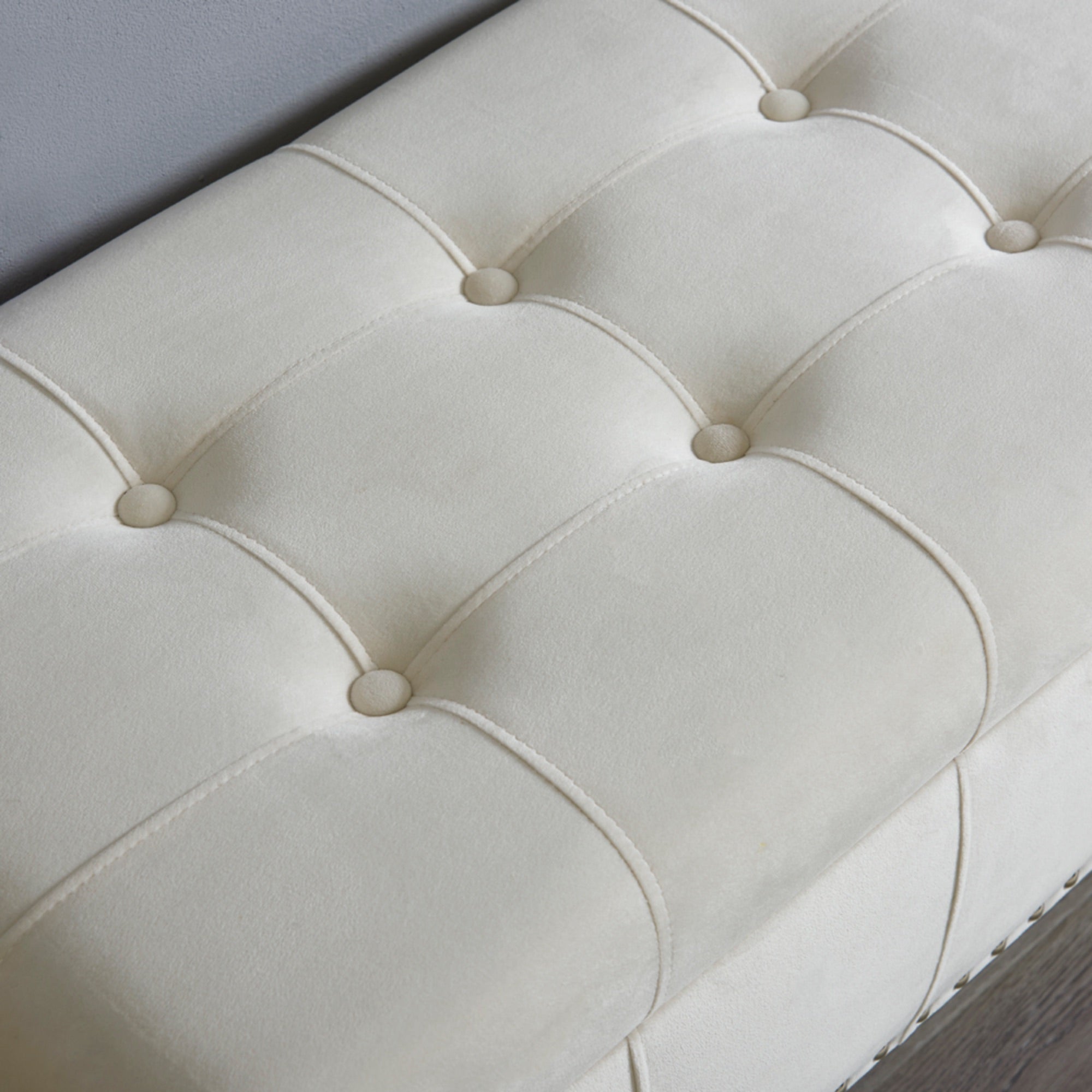 Imperial Tufted Double Ottoman – Beige with Black Base, Elegant Home Accent