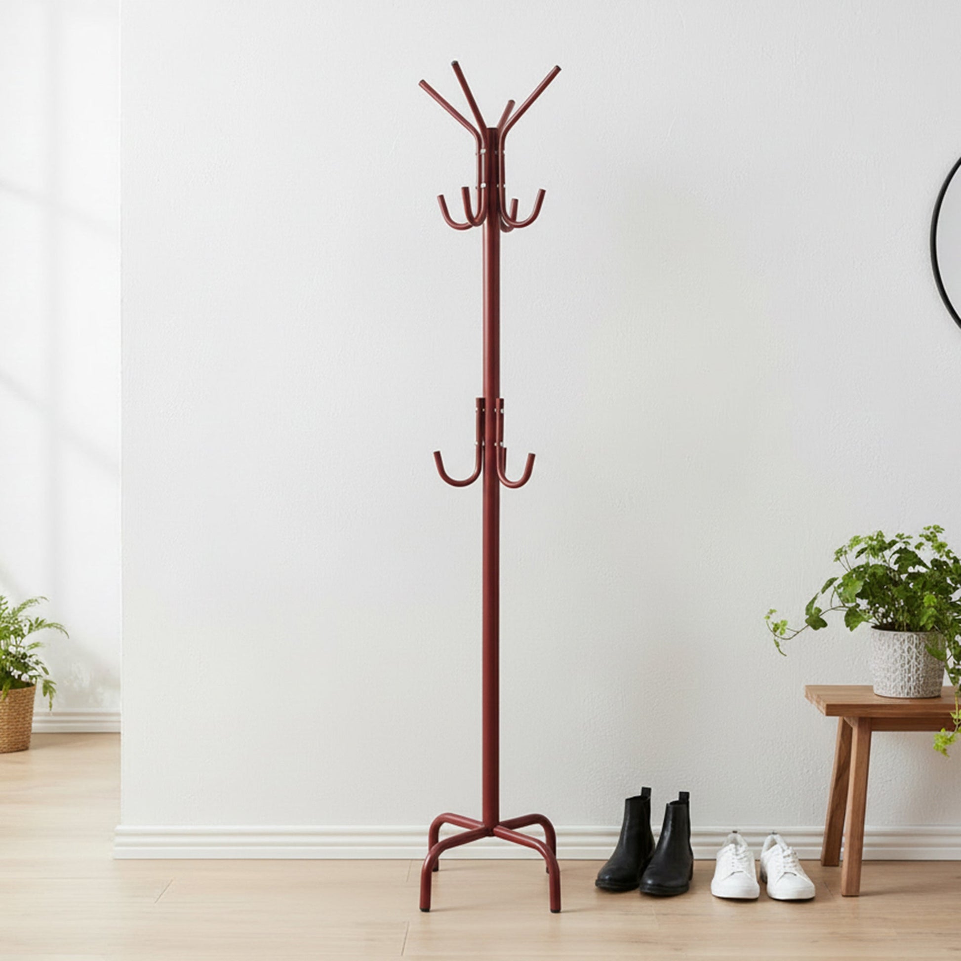 Clay-Colored Metal Coat Rack