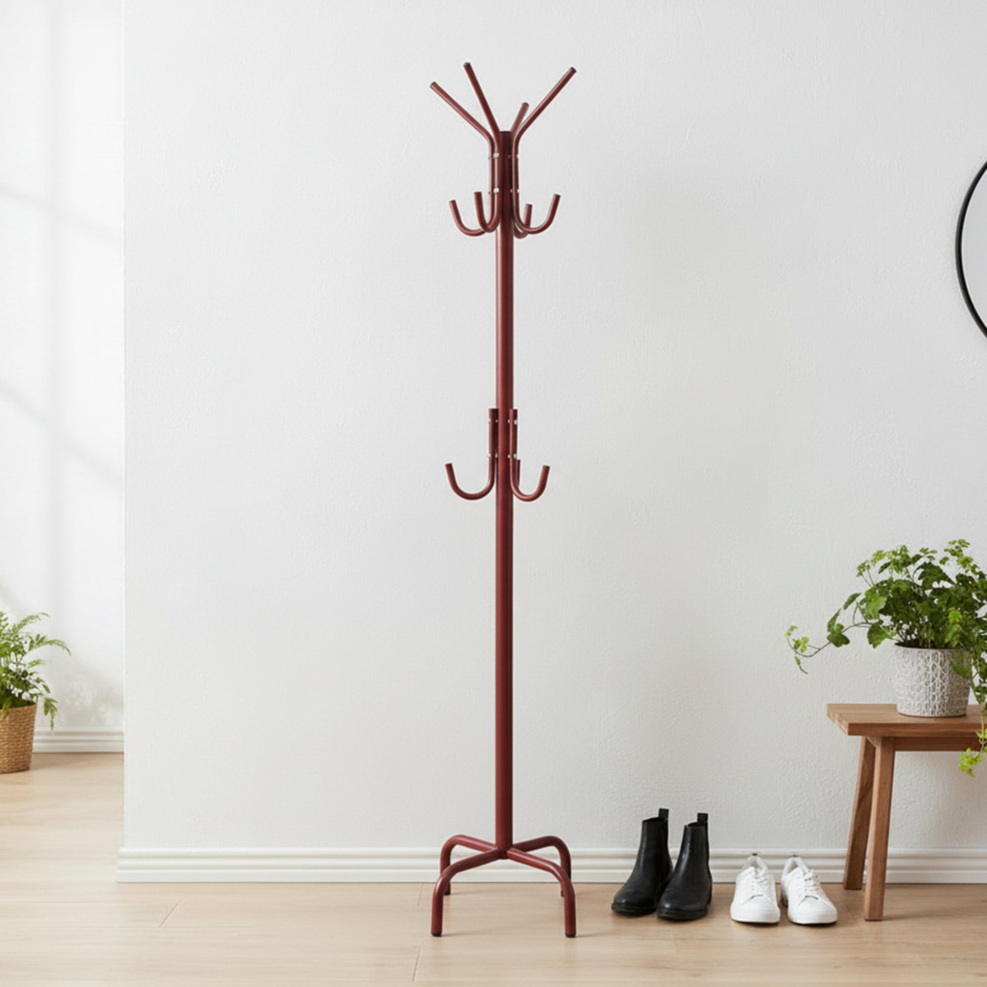 Clay-Colored Metal Coat Rack