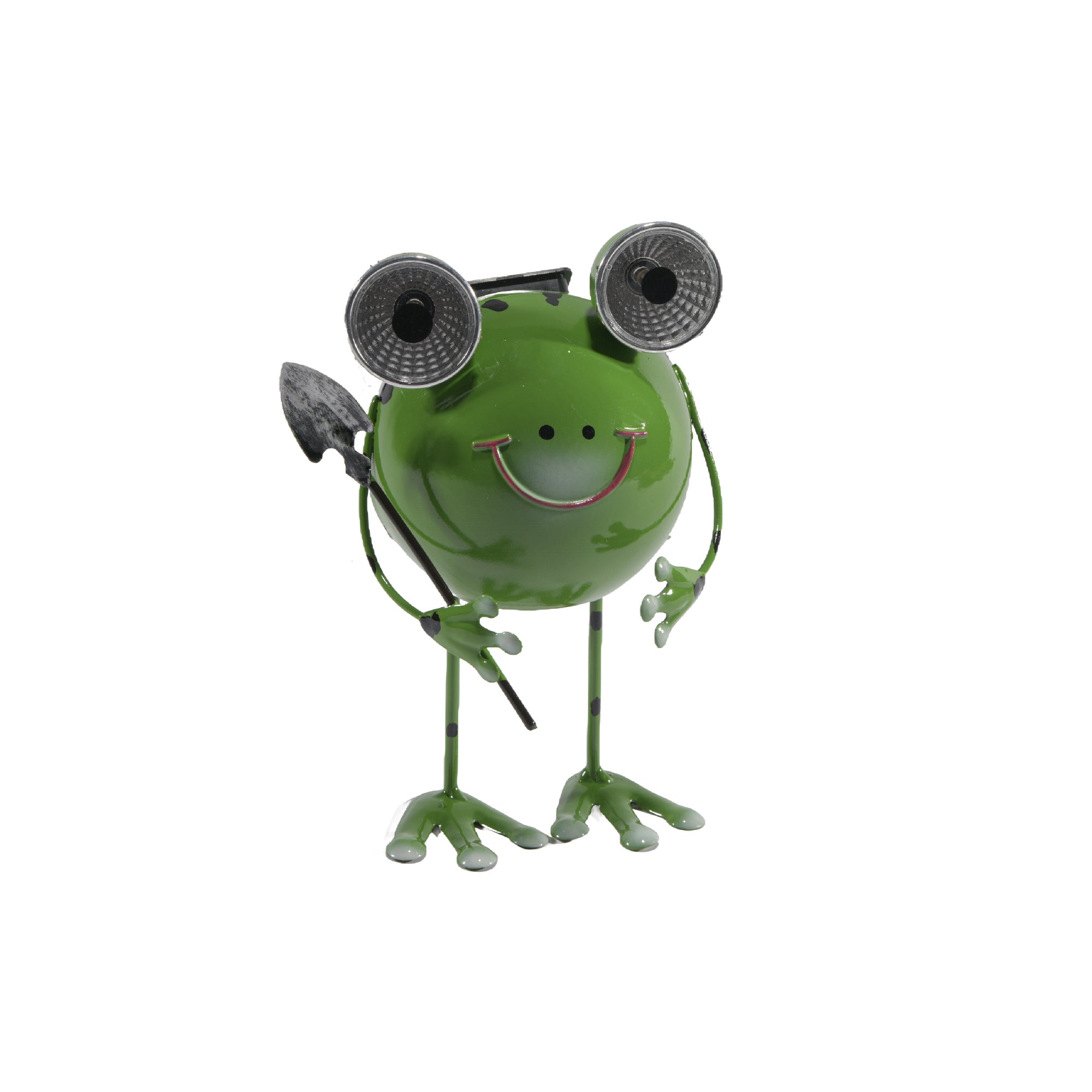 LED Solar-Powered Metal Frog Figurine Light