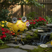 LED Solar-Powered Metal Bee Figurine Light