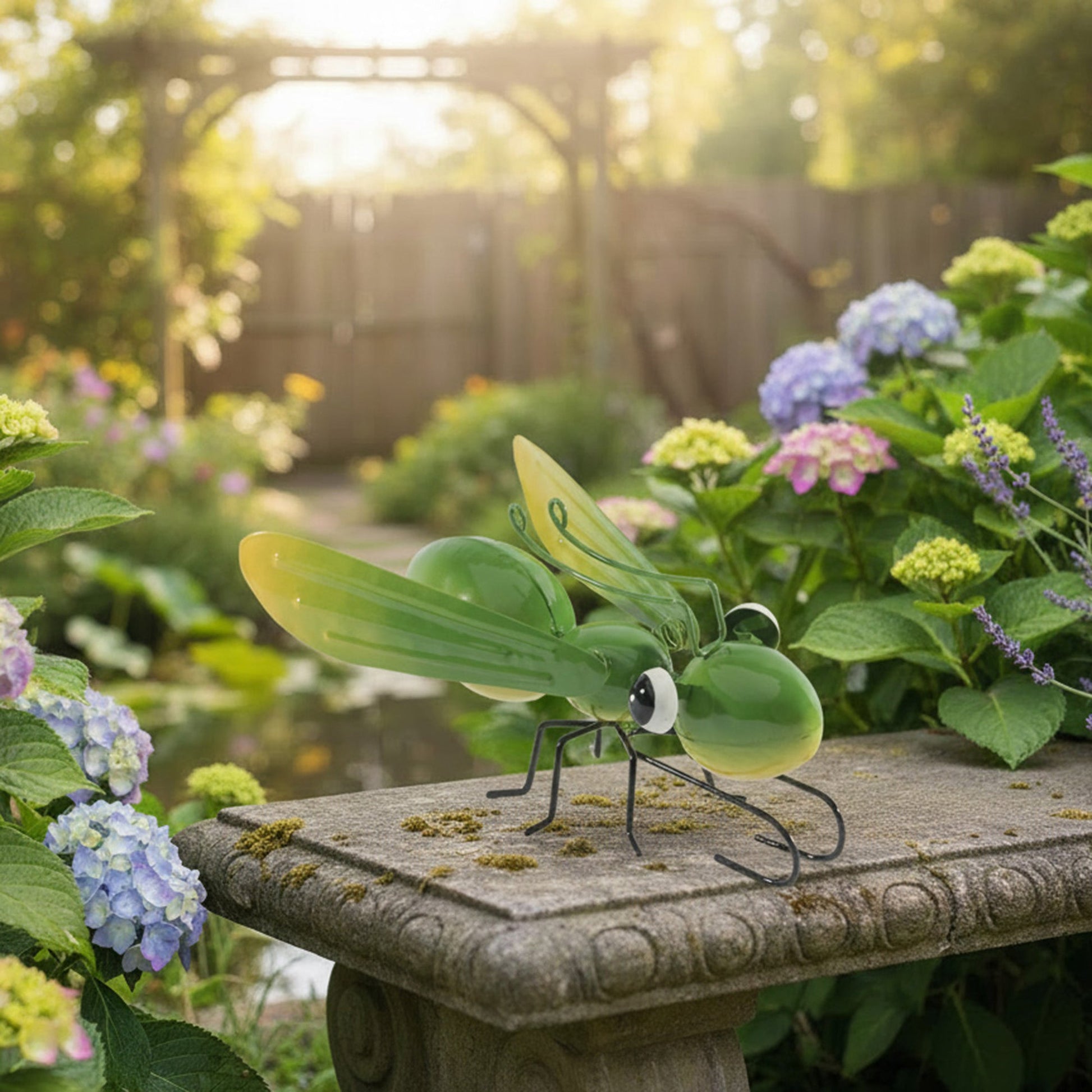 Metal Grasshopper Figurine for Garden Décor
