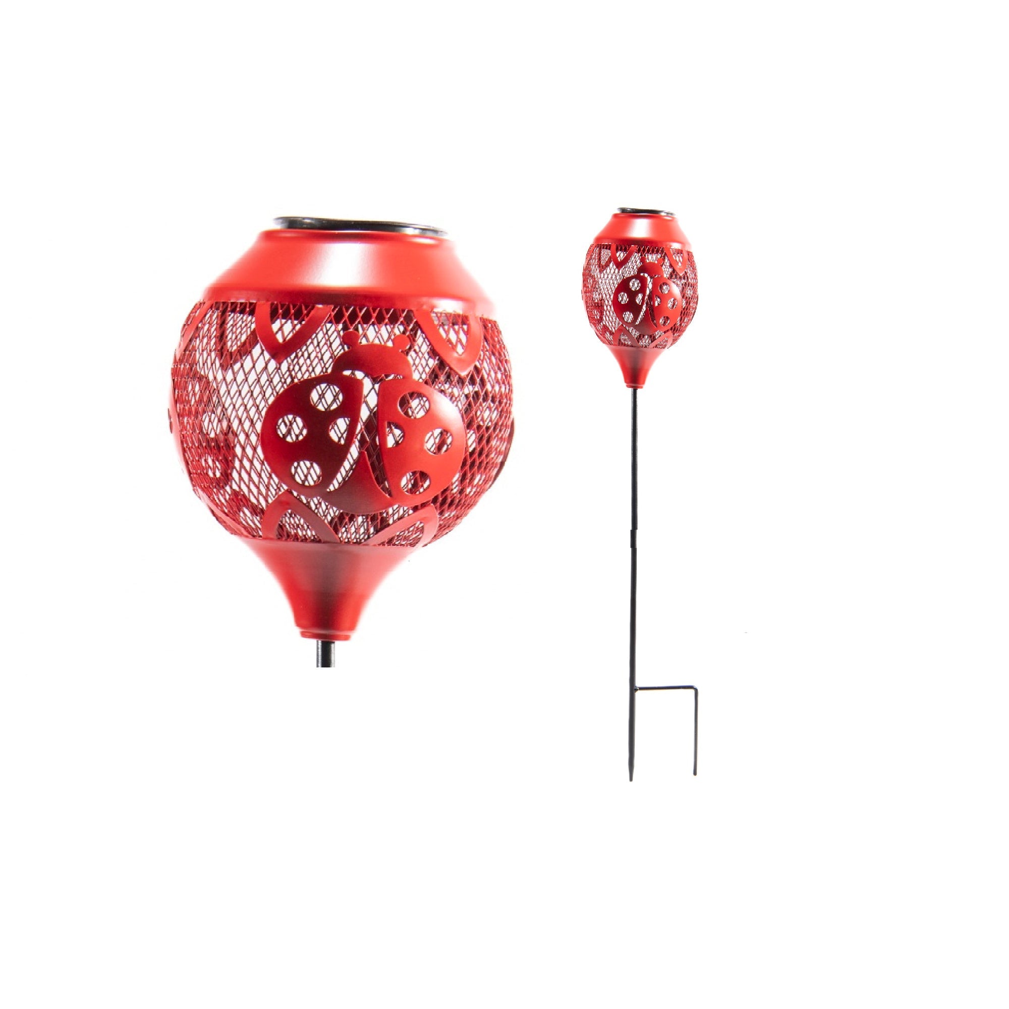 LED Solar-Powered Ladybug Metal Path Stake Light