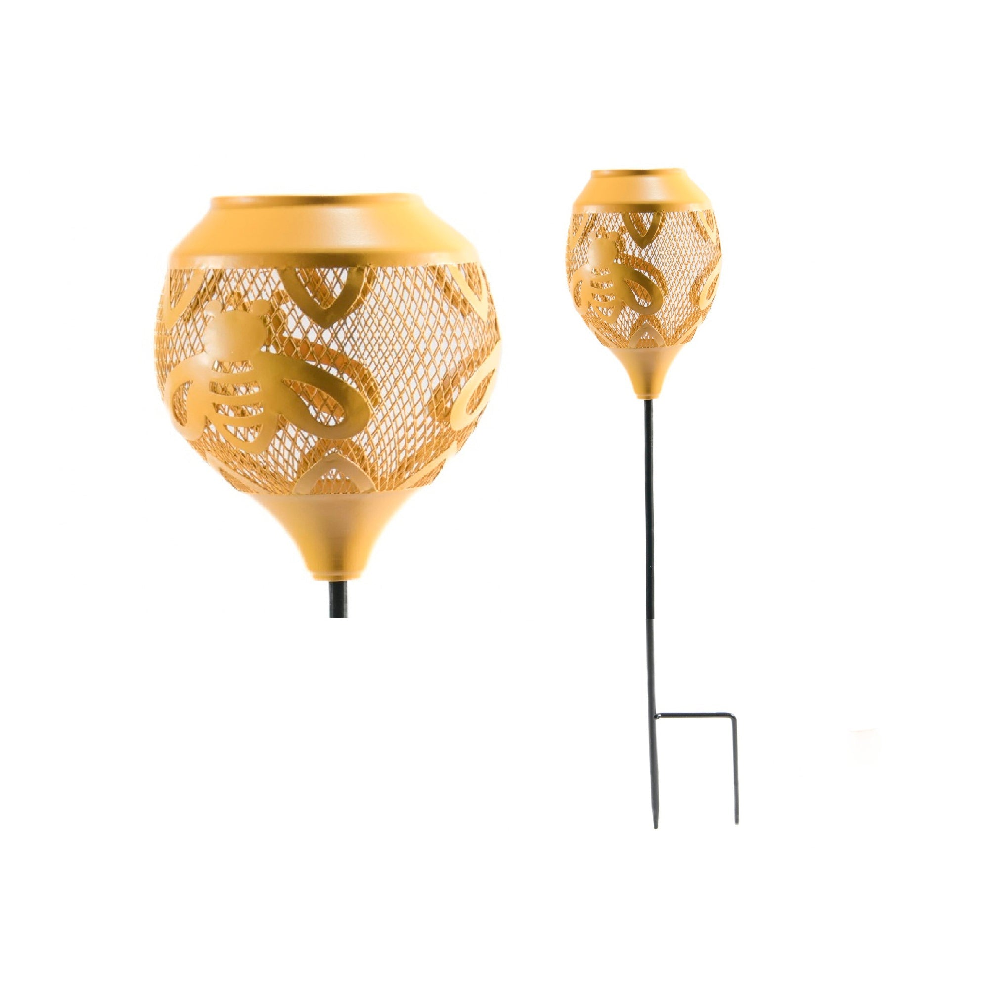LED Solar-Powered Bee Metal Path Stake Light