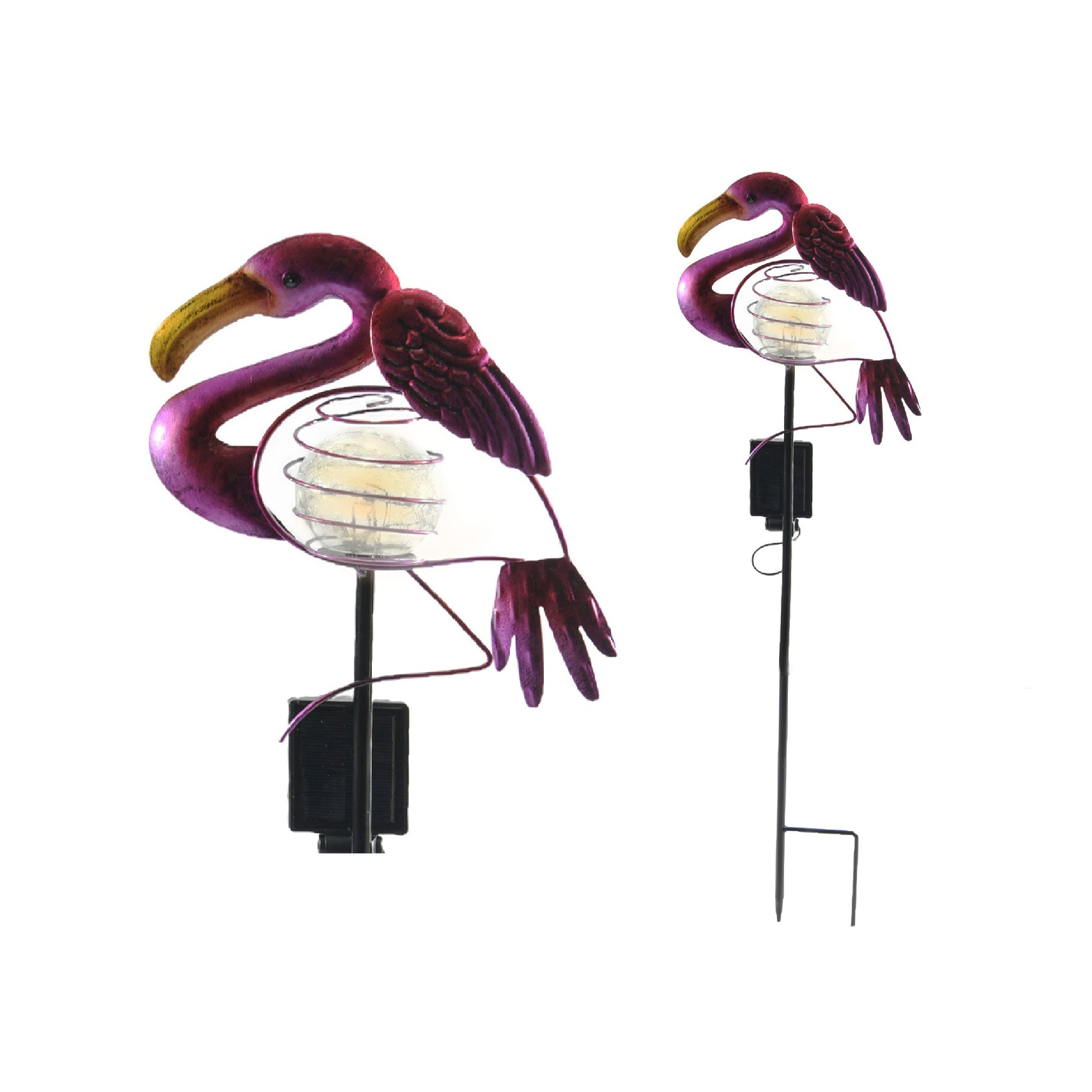 LED Solar-Powered Flamingo Metal Path Stake Light