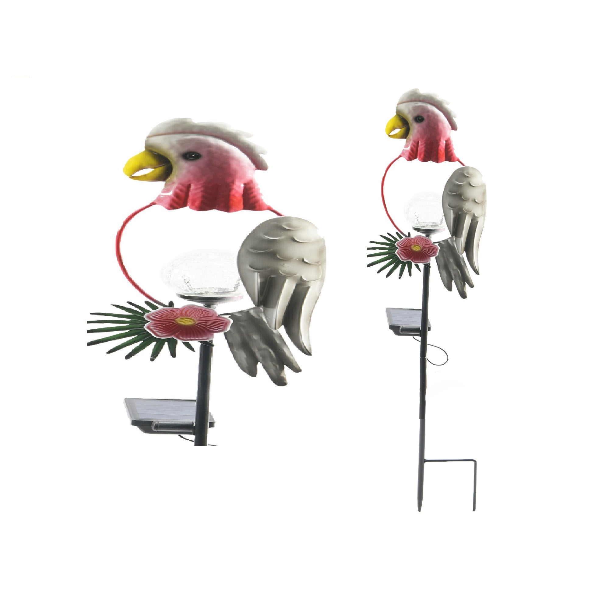 LED Solar-Powered Parrot Metal Path Stake Light