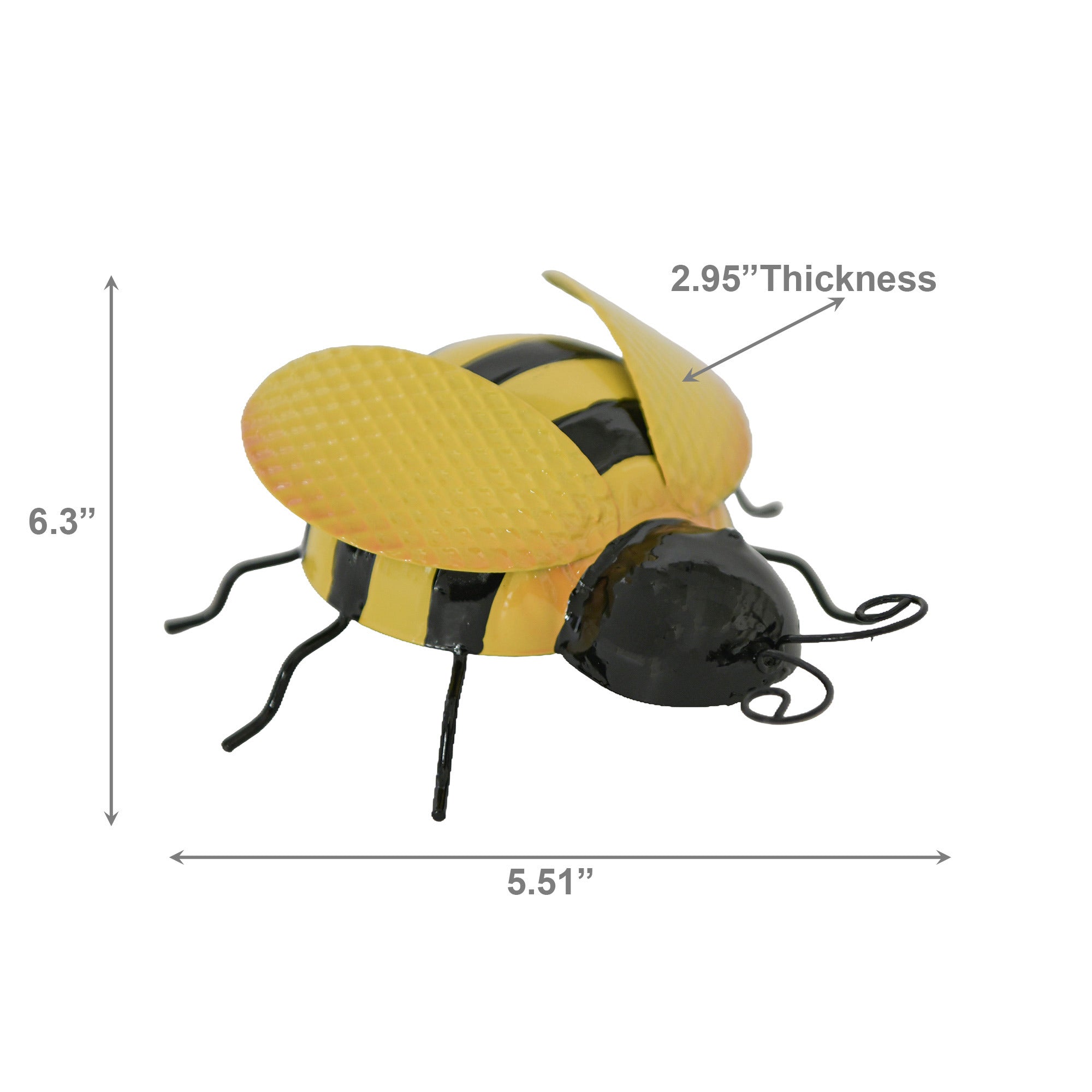 Metal Bee Figurine for Garden Décor - Set of 6